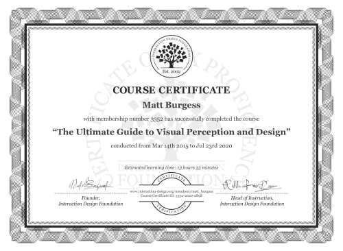 Matt Burgess’s Course Certificate: The Ultimate Guide to Visual Perception and Design