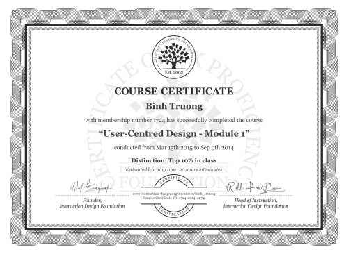 Binh Truong’s Course Certificate: User-Centred Design - Module 1