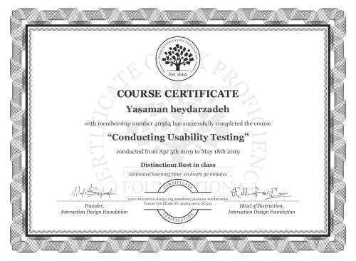 Yasaman heydarzadeh’s Course Certificate: Conducting Usability Testing