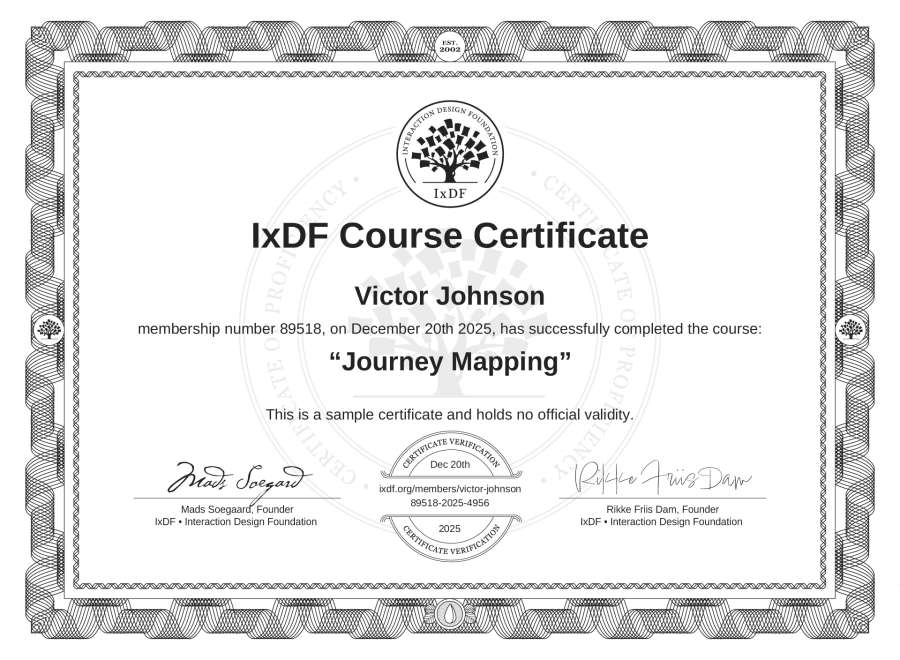 Course Certificate example