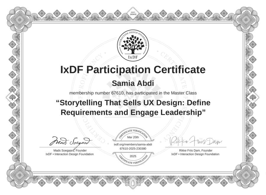 Master Class Certificate