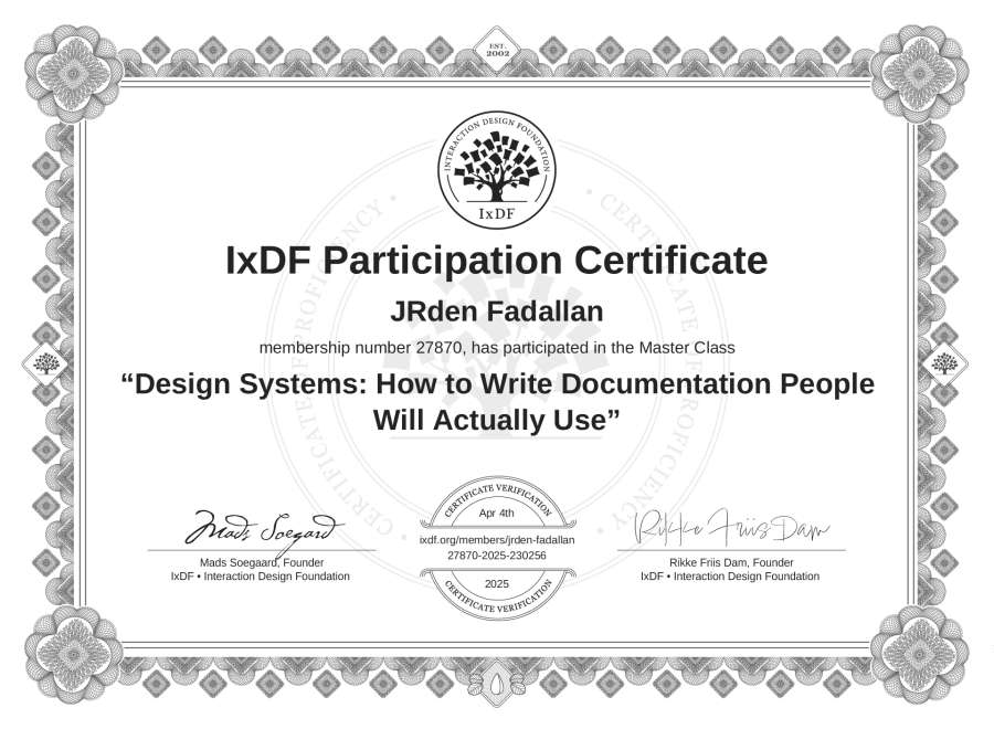 Master Class Certificate