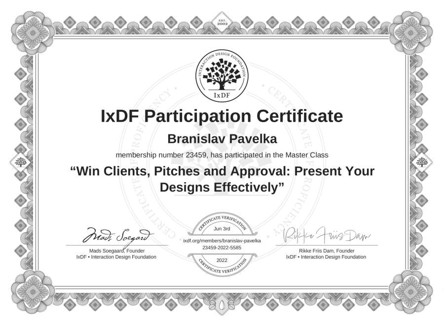 Master Class Certificate