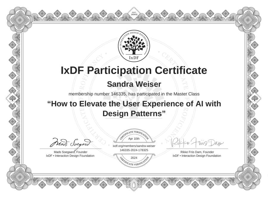 Master Class Certificate