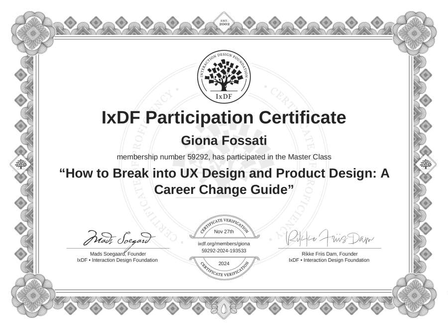 Master Class Certificate