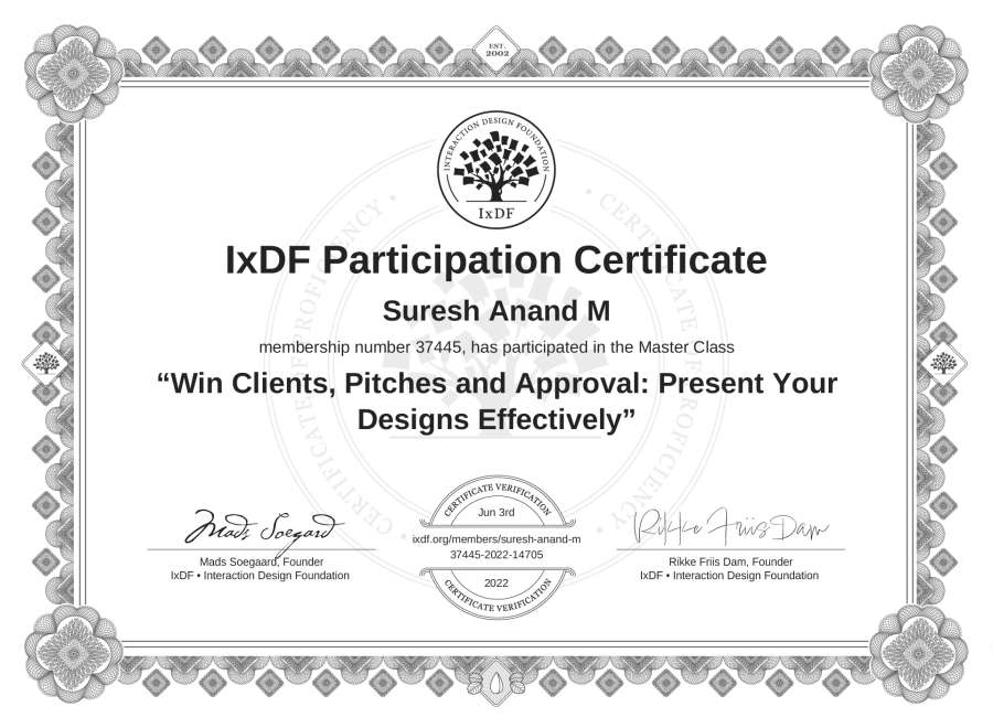 Master Class Certificate