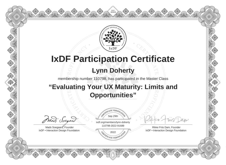 Master Class Certificate