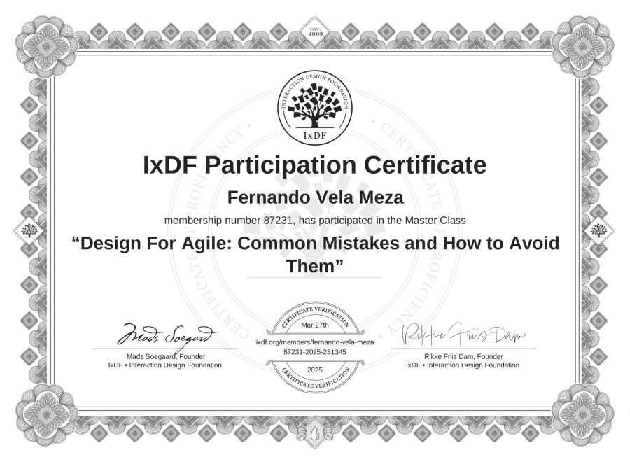 Master Class Certificate