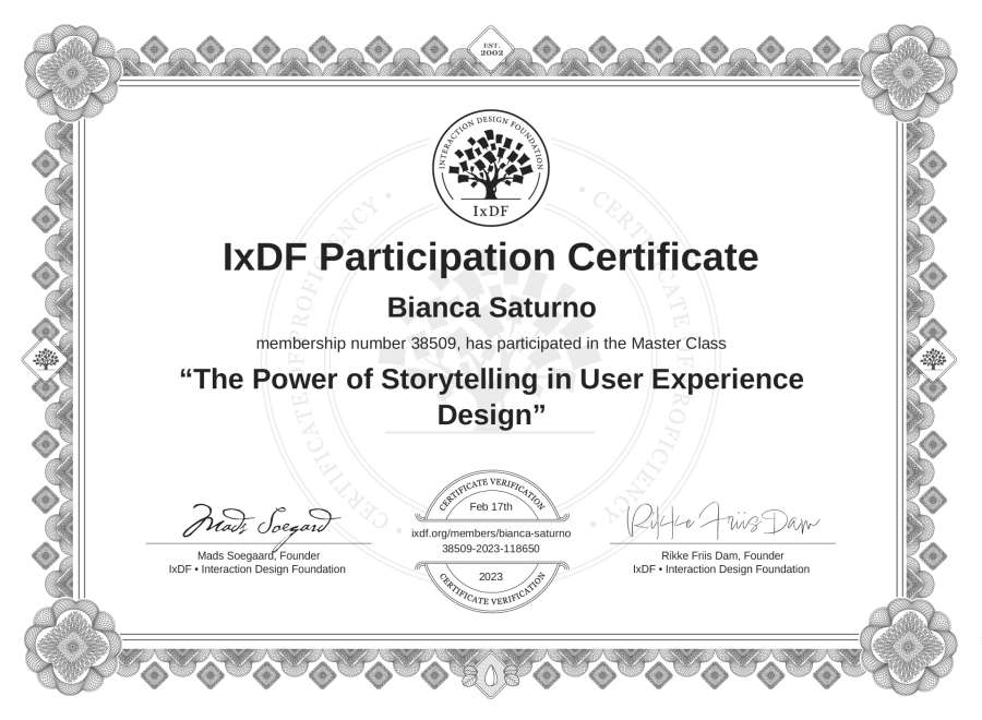 Master Class Certificate