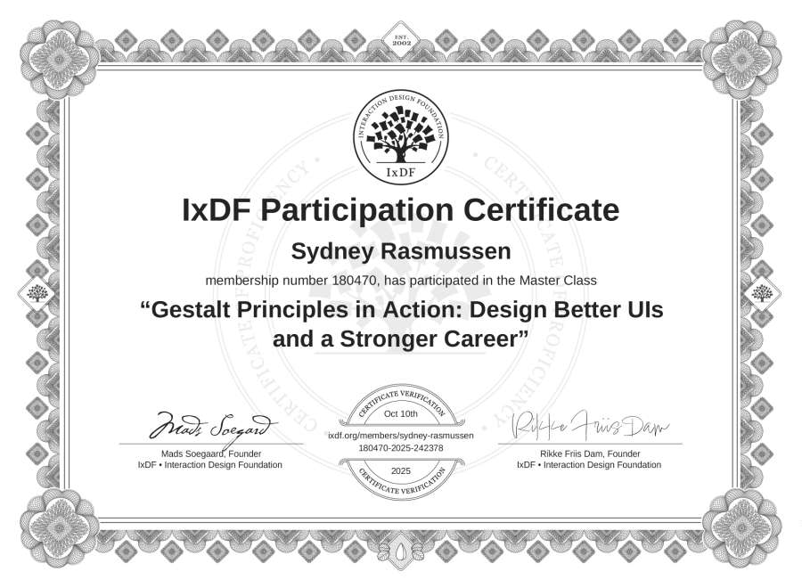 Master Class Certificate