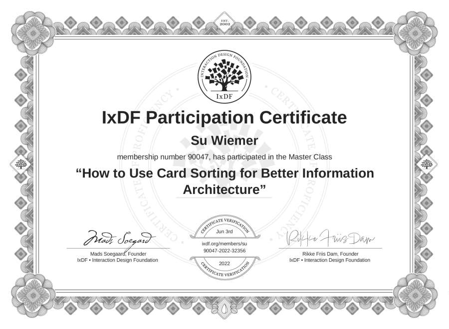 Master Class Certificate