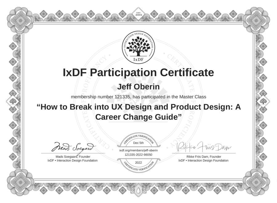 Master Class Certificate