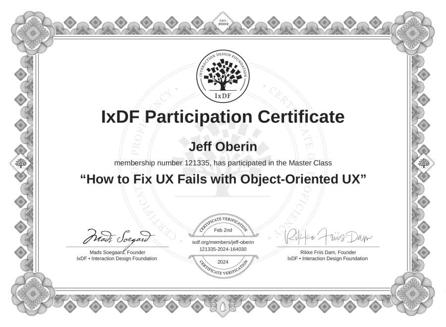 Master Class Certificate