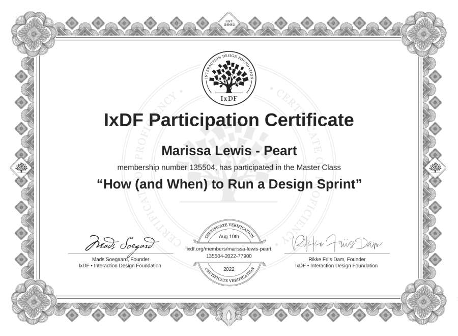 Master Class Certificate