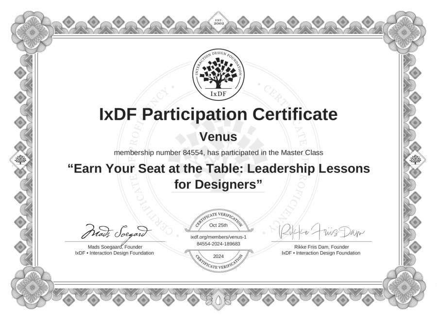 Master Class Certificate