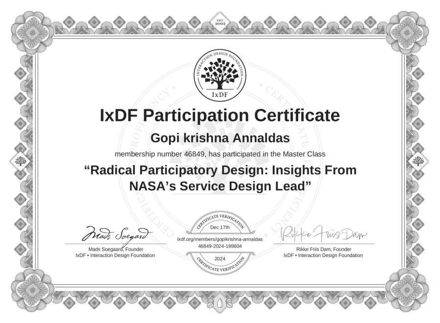 Master Class Certificate