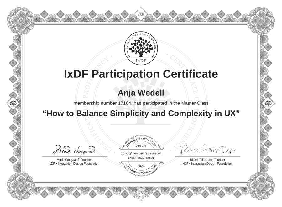 Master Class Certificate