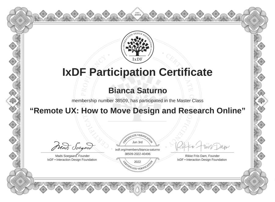 Master Class Certificate