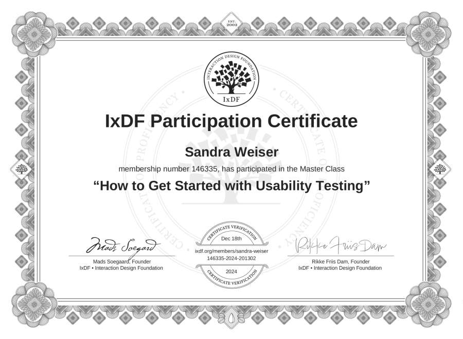 Master Class Certificate