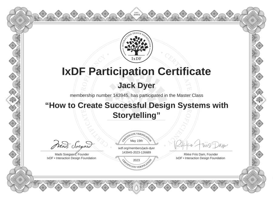 Master Class Certificate