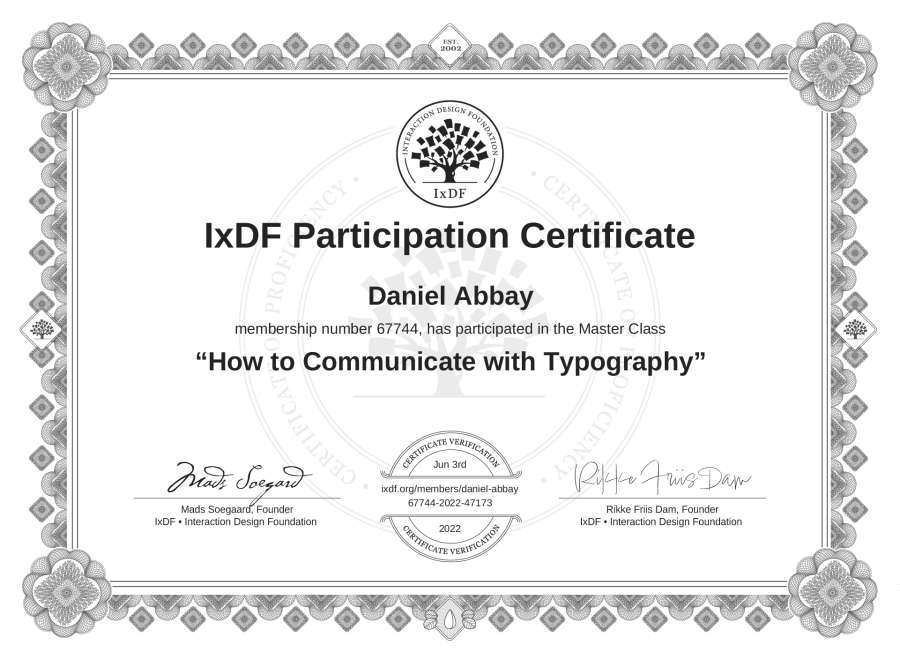 Master Class Certificate