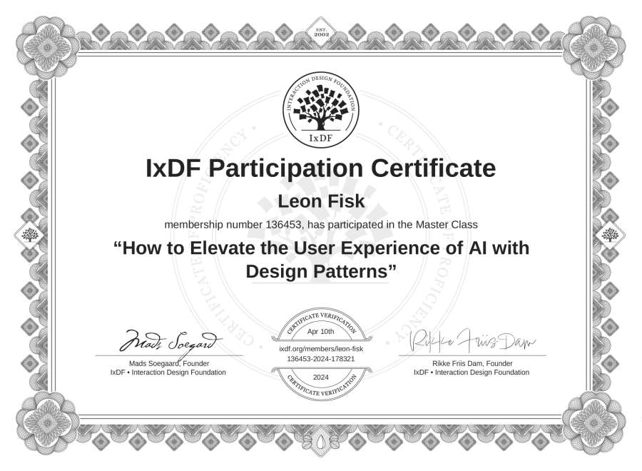 Master Class Certificate