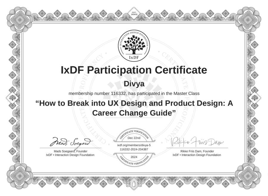 Master Class Certificate