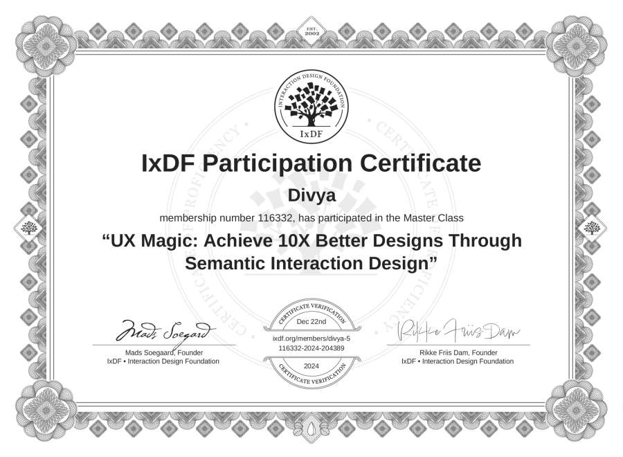 Master Class Certificate