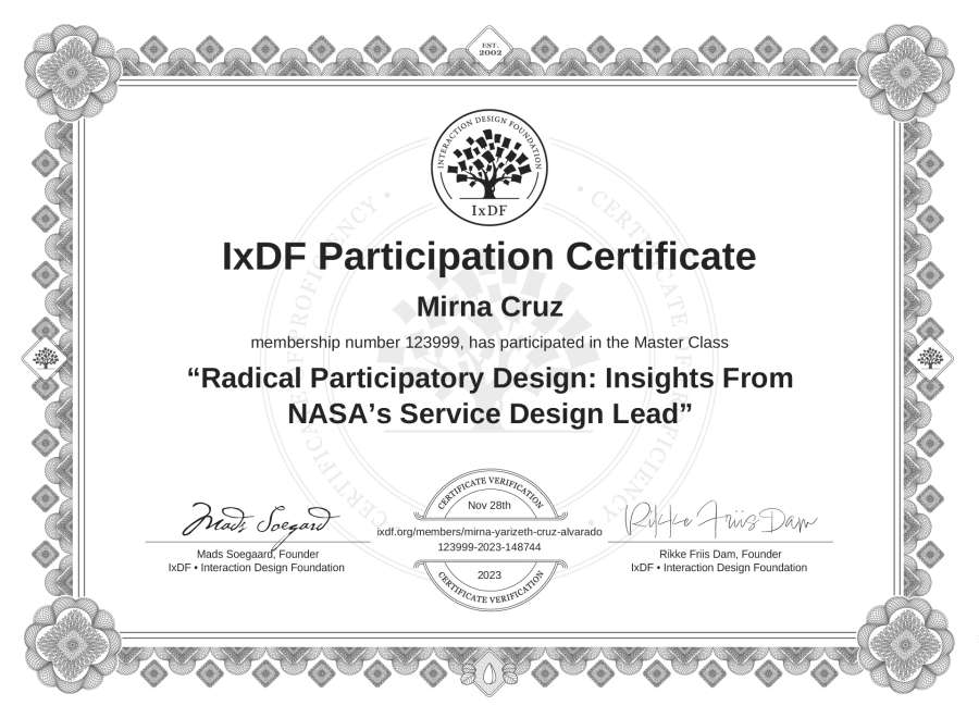 Master Class Certificate