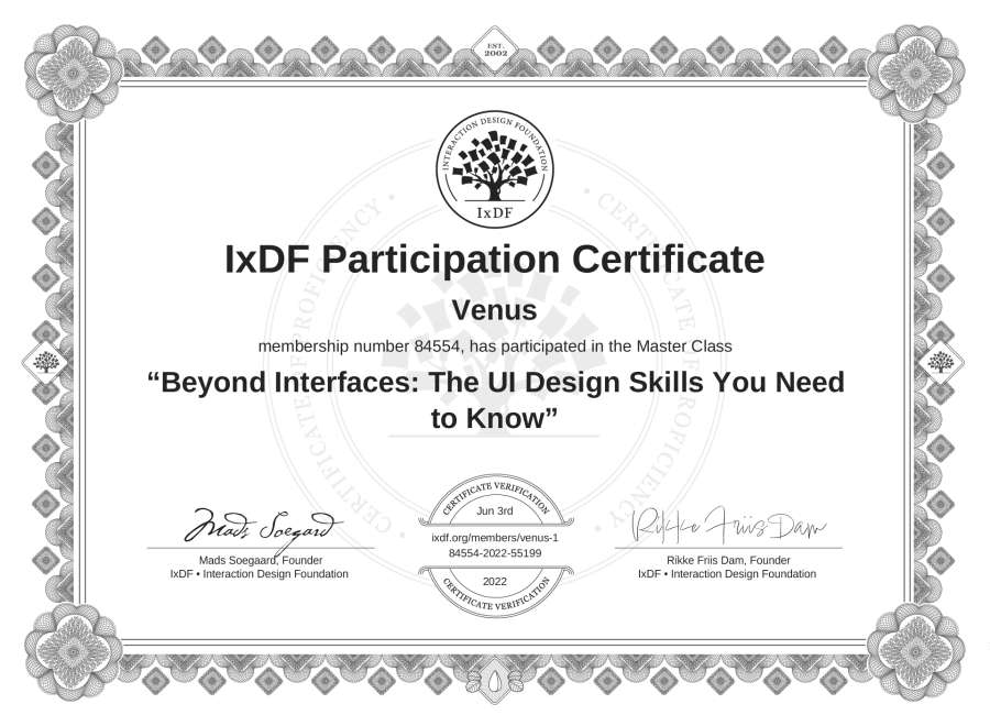 Master Class Certificate