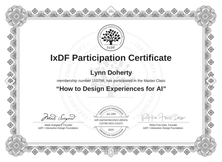 Master Class Certificate