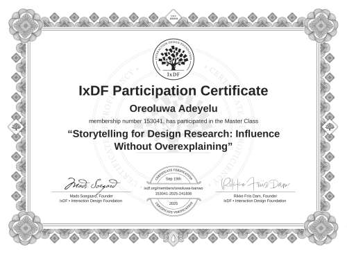 Storytelling for Des