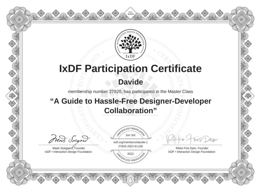 Master Class Certificate