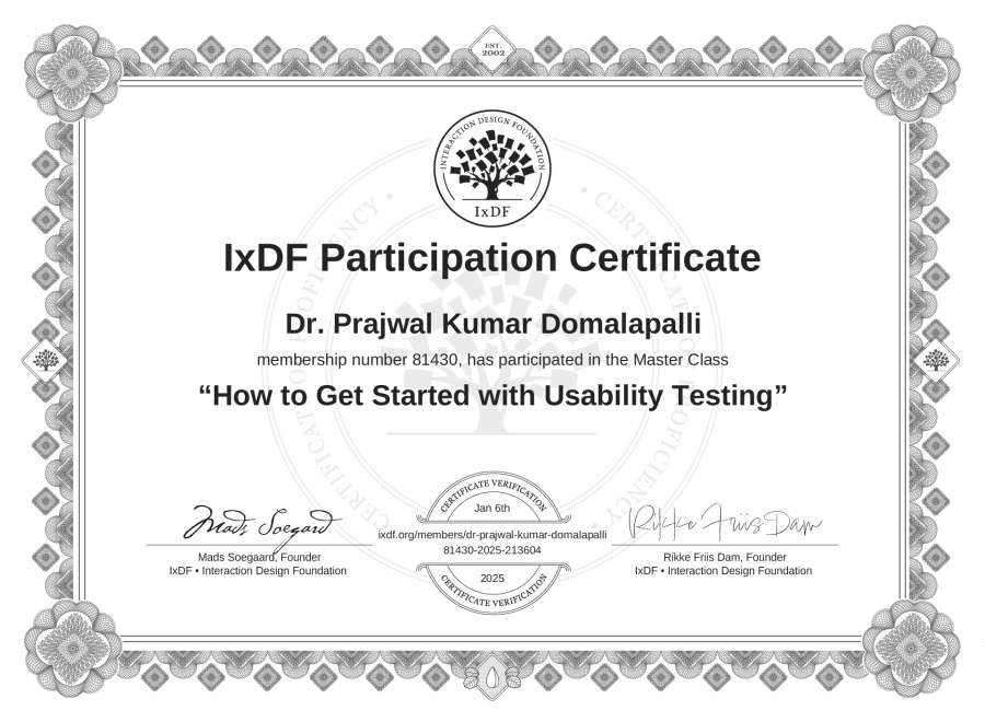 Master Class Certificate