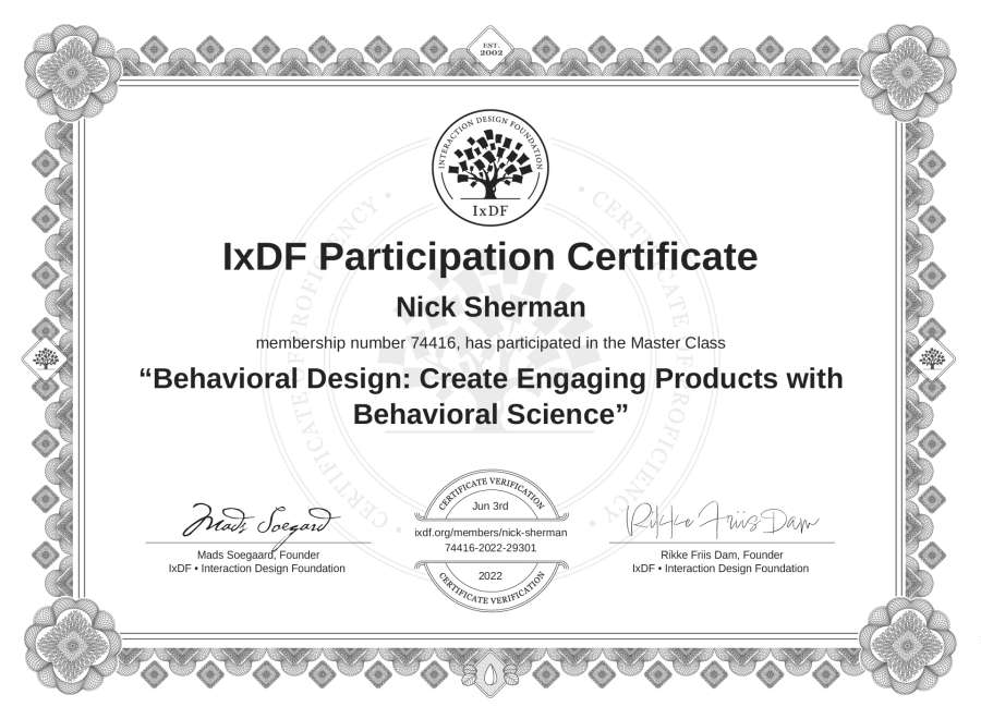 Master Class Certificate