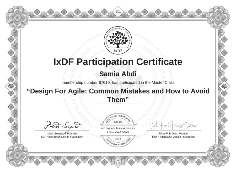 Master Class Certificate