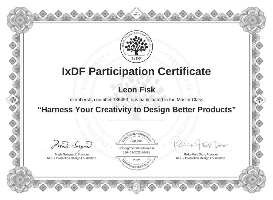 Master Class Certificate