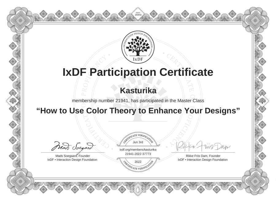 Master Class Certificate