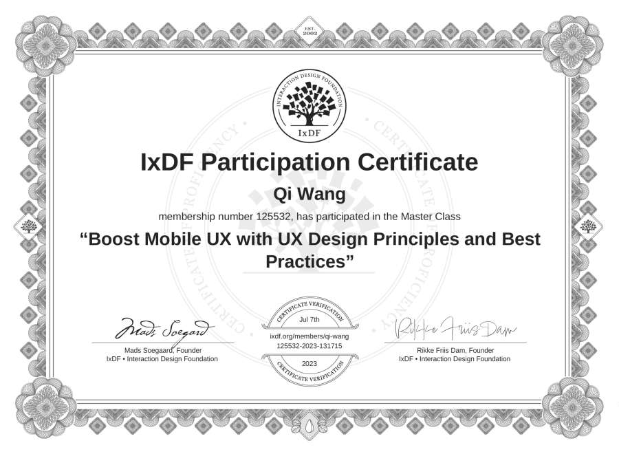 Master Class Certificate