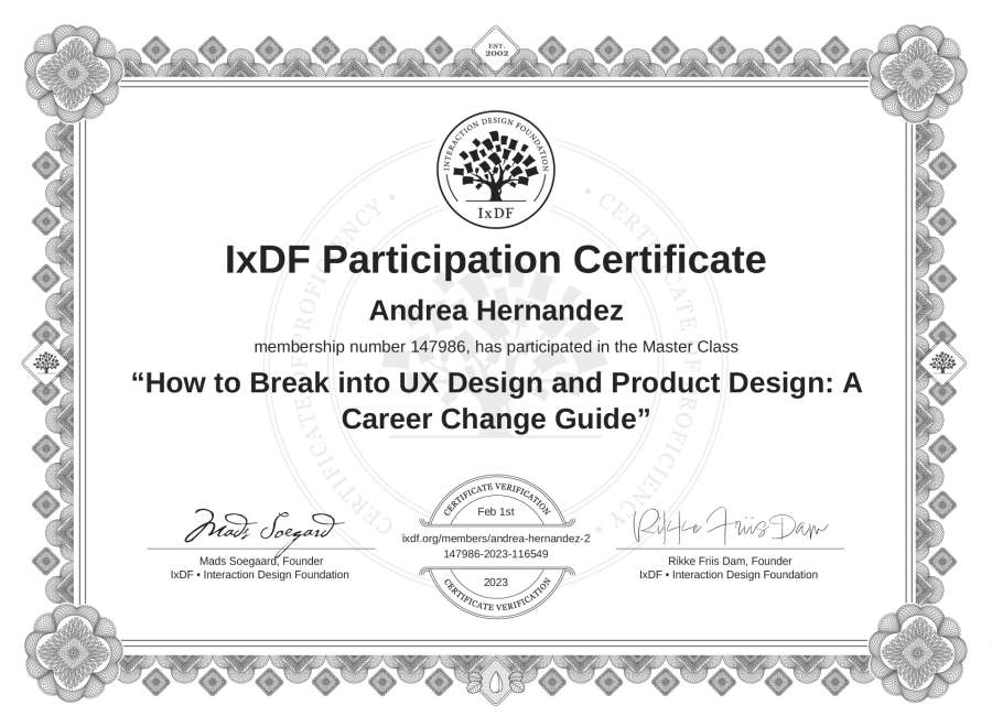 Master Class Certificate