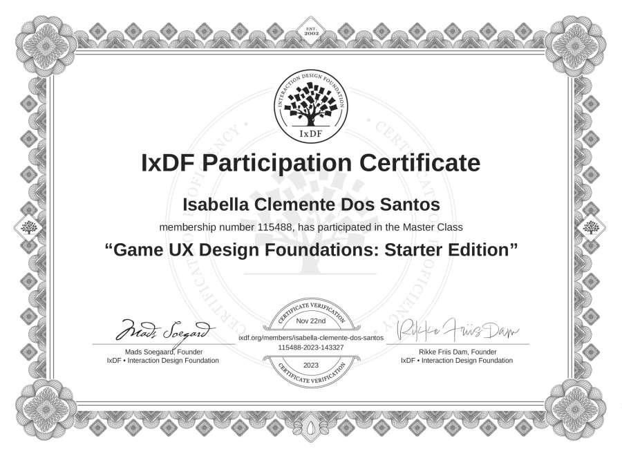 Master Class Certificate