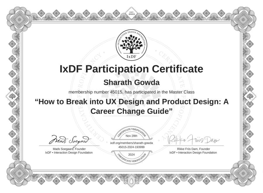 Master Class Certificate