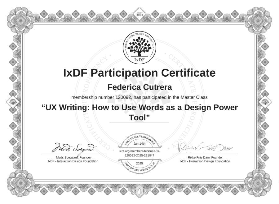 Master Class Certificate