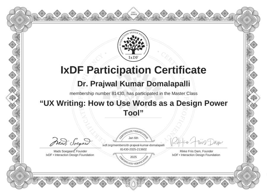 Master Class Certificate