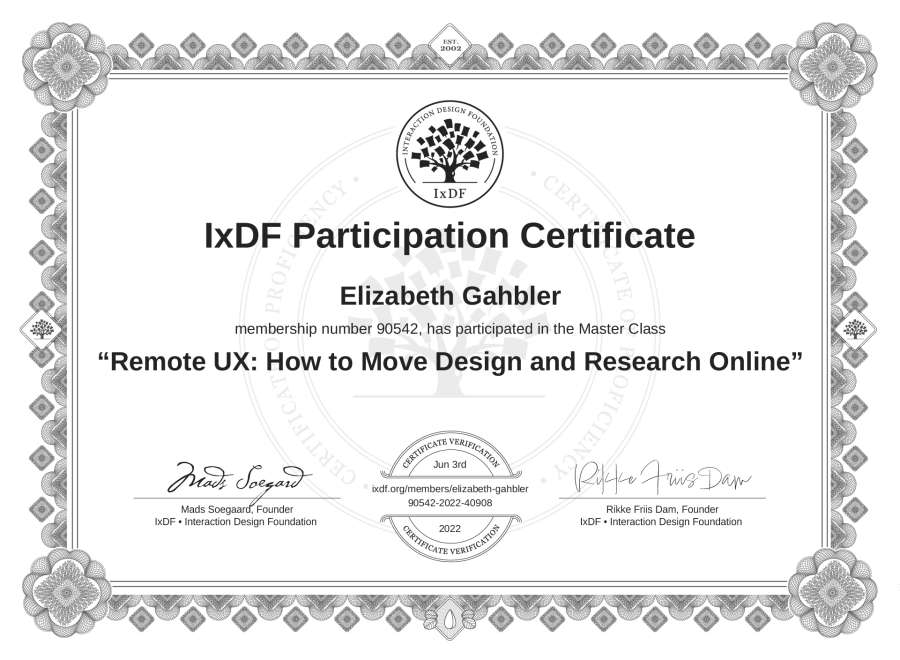 Master Class Certificate