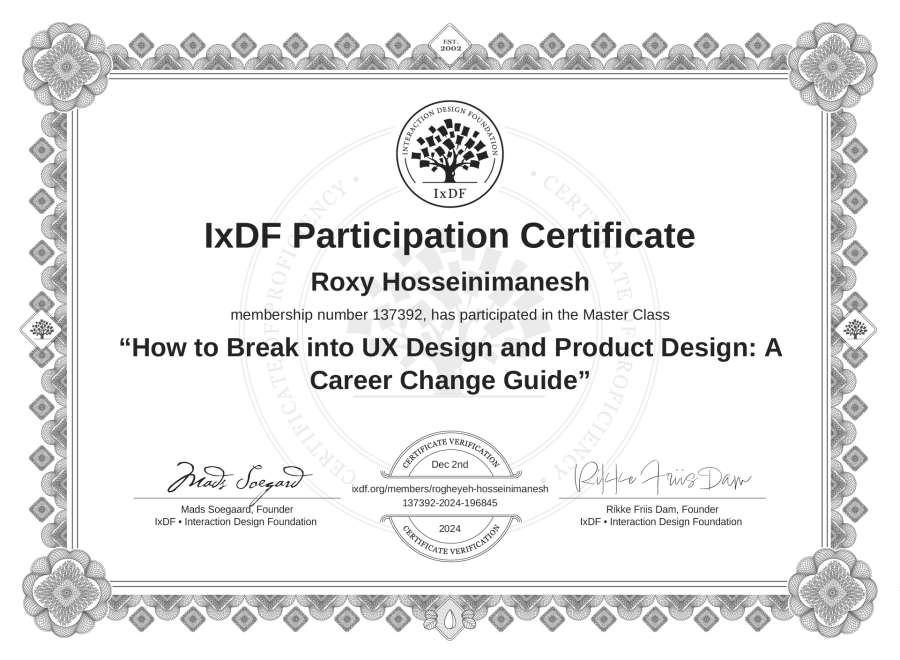 Master Class Certificate