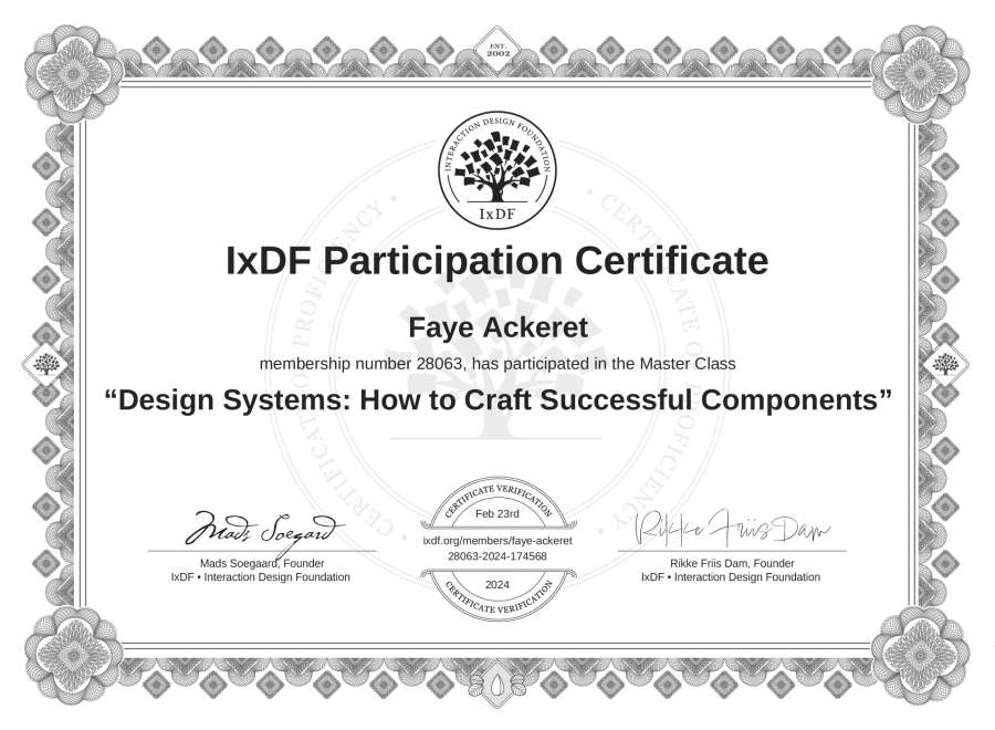 Master Class Certificate