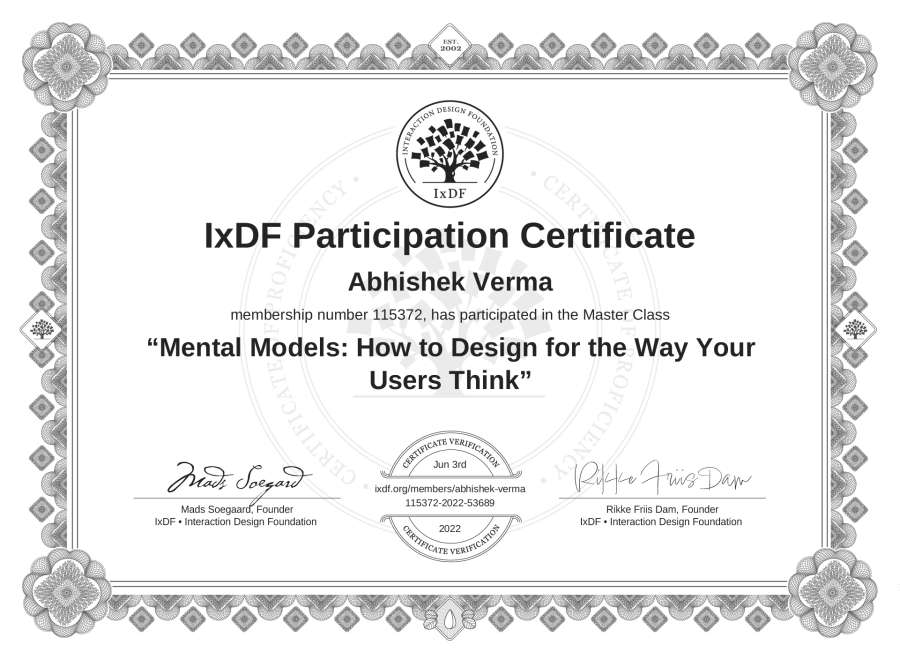 Master Class Certificate