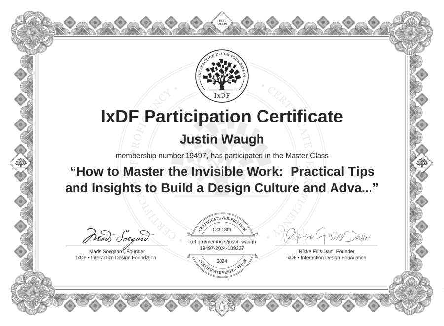 Master Class Certificate