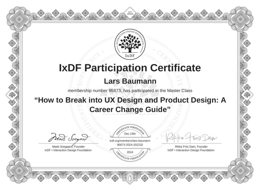 Master Class Certificate